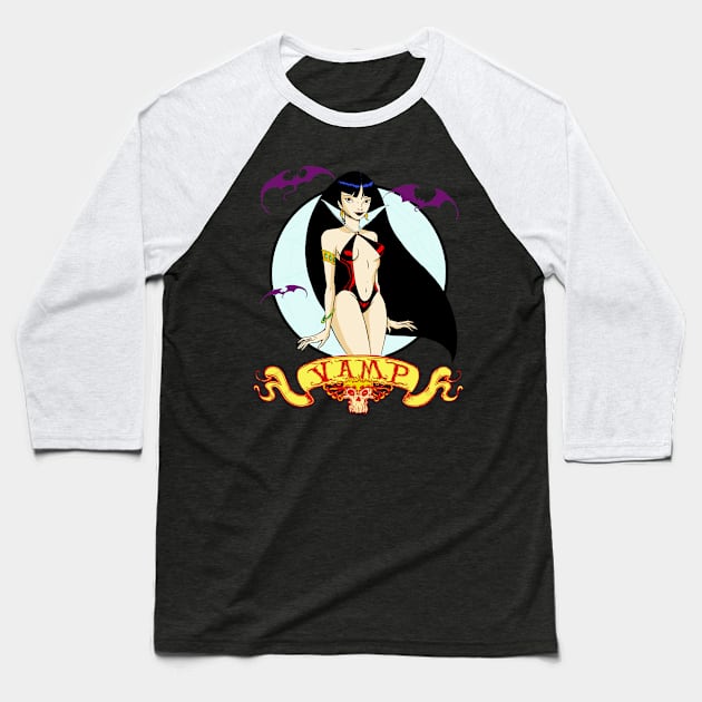 vamp girl Baseball T-Shirt by CarmoStudio